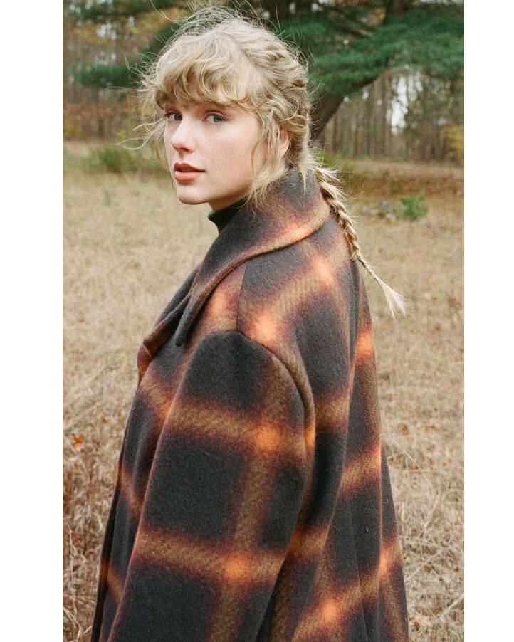 Taylor Swift Evermore Wool Coat — side profile | Majestic Leather UK