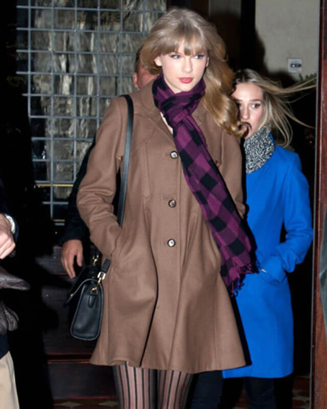 Taylor Swift Brown Frock Coat — front view | Majestic Leather UK