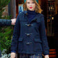 Taylor Swift Hooded Blue Wool Coat — front view | Majestic Leather UK