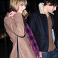 Taylor Swift Brown Frock Coat — collar detail | Majestic Leather UK