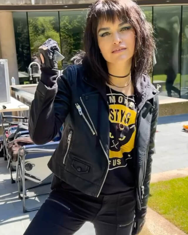 Women Biker - The Night Agent Ellen Biker Leather Jacket — front view | Majestic Leather UK