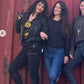 Women Biker - The Night Agent Ellen Biker Leather Jacket — side profile | Majestic Leather UK