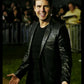 Tom Cruise Black Leather Blazer — front view | Majestic Leather UK