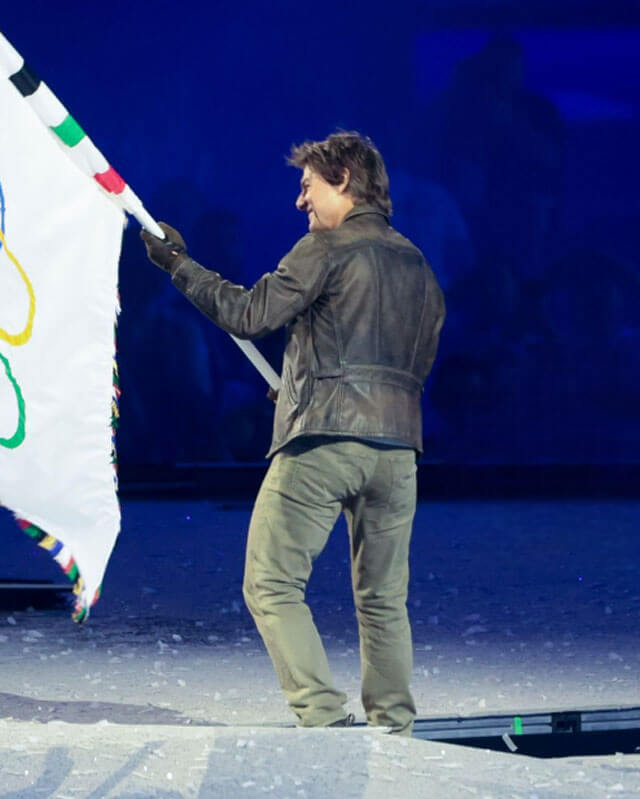 Tom Cruise Olympics Distressed Leather Jacket — interior lining | Majestic Leather UK