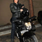 Distressed Biker Tom Cruise Leather Jacket — side profile | Majestic Leather UK