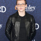 Tom Holland Black Leather Bomber Jacket — front view | Majestic Leather UK