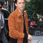 Tom Holland Brown Suede Jacket — back view | Majestic Leather UK