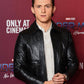 Tom Holland Black Leather Jacket — back view | Majestic Leather UK