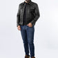 Men's Trucker Black Vintage Leather Jacket | Majestic Leather — collar detail | Majestic Leather UK