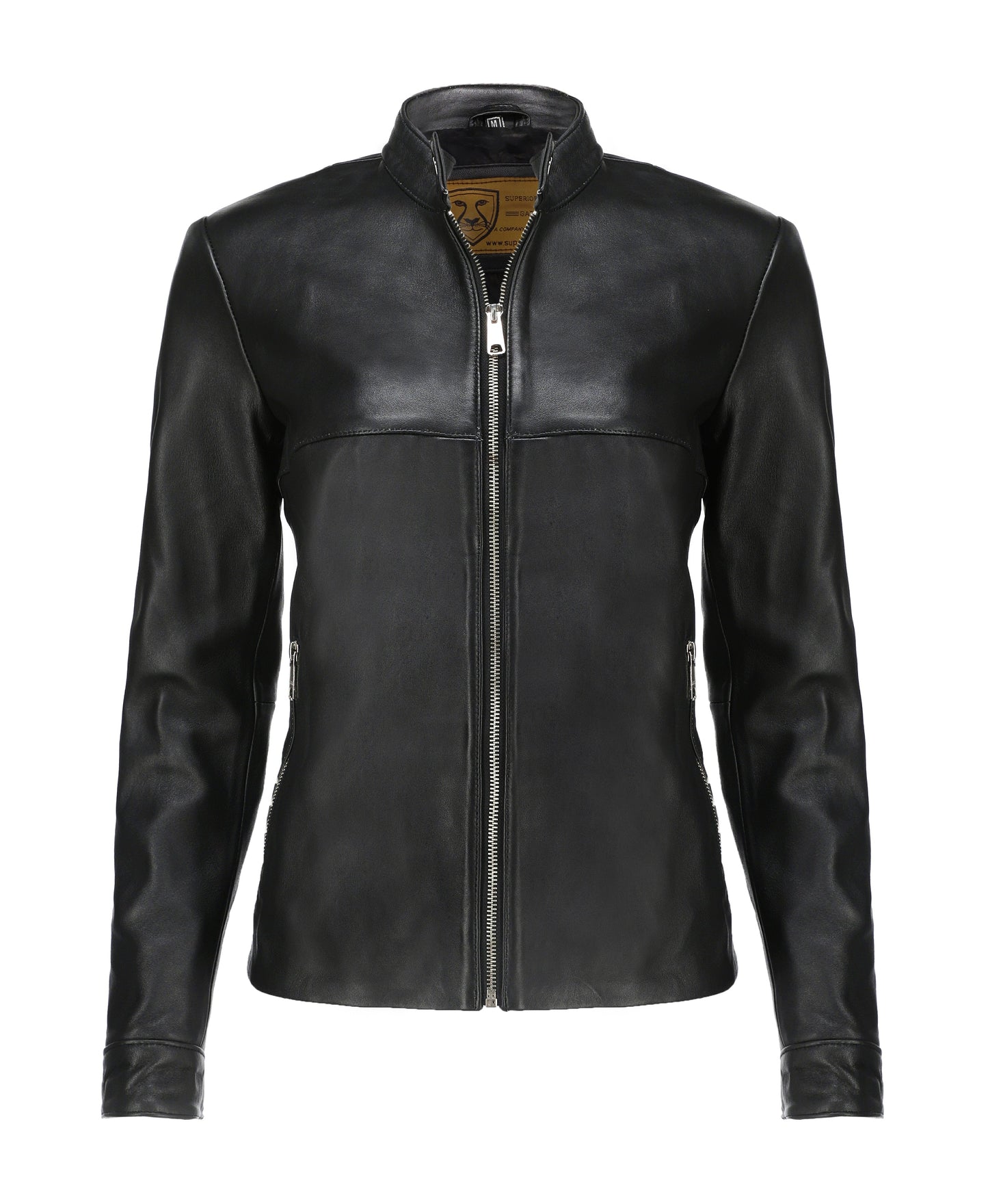 Woman Real Leather Classic Jacket Soft Lambskin | Majestic Leather — back view | Majestic Leather UK