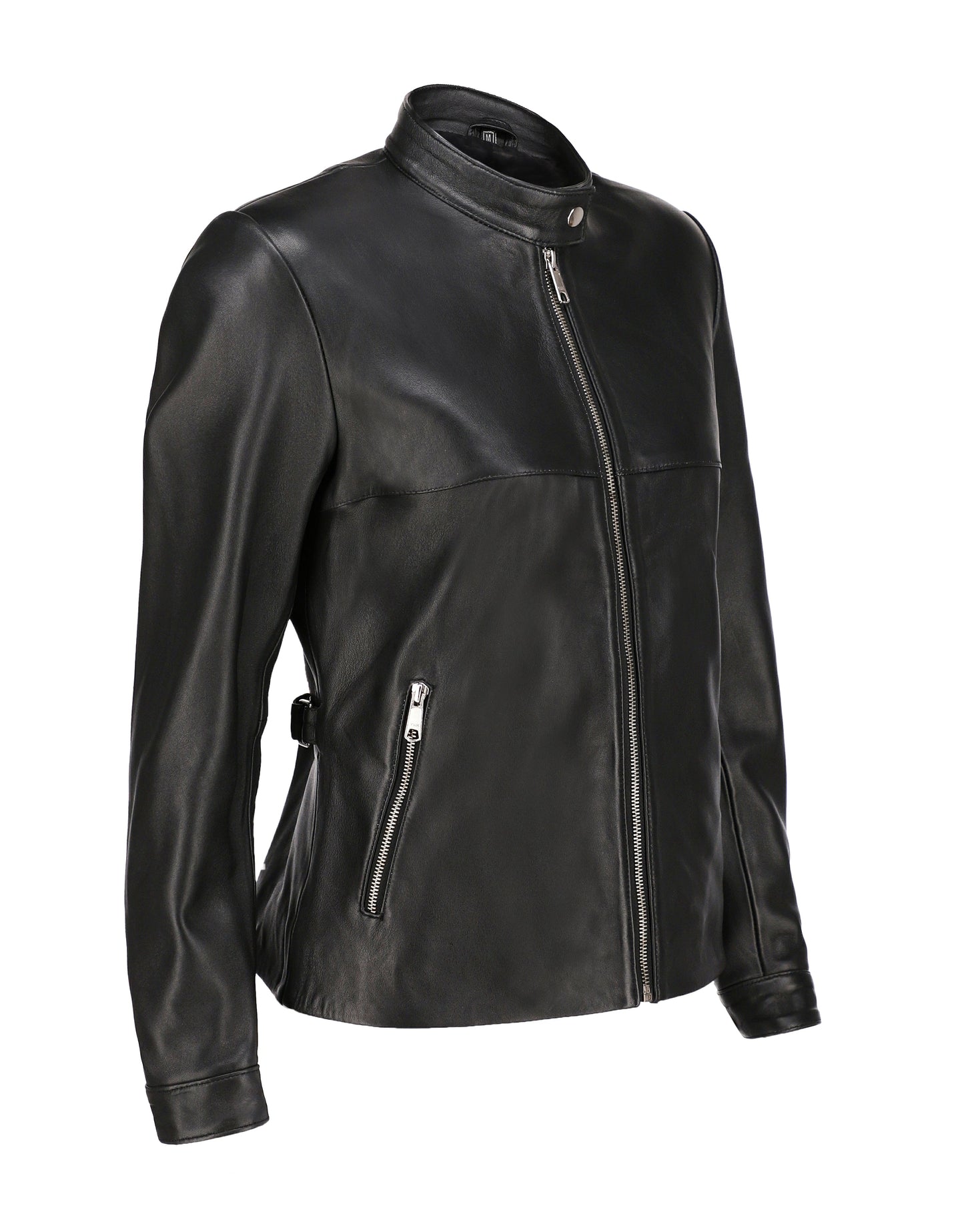 Woman Real Leather Classic Jacket Soft Lambskin | Majestic Leather — collar detail | Majestic Leather UK