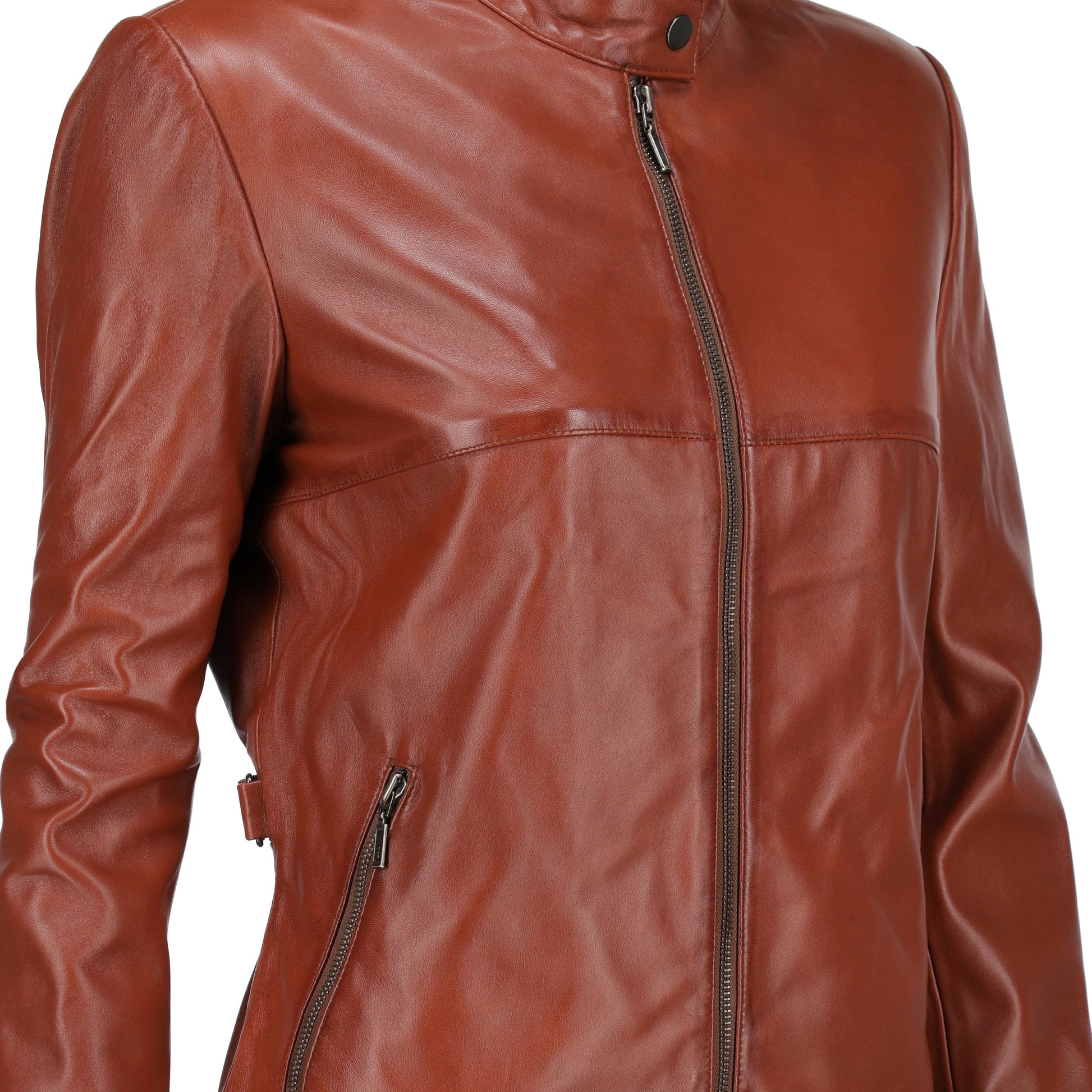 Woman Real Leather Classic Jacket Soft Lambskin | Majestic Leather — product detail | Majestic Leather UK