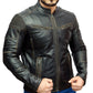 Black Distress Cafe Racer Real Leather Jacket | Majestic Leather — side profile | Majestic Leather UK
