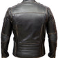 Black Distress Cafe Racer Real Leather Jacket | Majestic Leather — collar detail | Majestic Leather UK