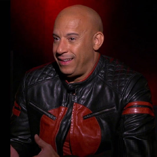 Men's Vin Diesel Biker Black Leather Jacket — front view | Majestic Leather UK