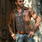 Wolverine Logan Brown Leather Jacket | Majestic Leather — front view | Majestic Leather UK