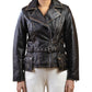 Woman Real Leather Biker Distress Vintage Jacket Soft Lambskin | Majestic Leather — front view | Majestic Leather UK