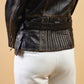 Woman Real Leather Biker Distress Vintage Jacket Soft Lambskin | Majestic Leather — interior lining | Majestic Leather UK