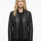 Woman Real Leather Classic Biker Jacket Soft Lambskin Style - 1187 — front view | Majestic Leather UK