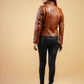Woman Real Leather Tan Brown Lambskin Leather Jacket | Majestic Leather — interior lining | Majestic Leather UK