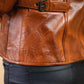 Woman Real Leather Tan Brown Lambskin Leather Jacket | Majestic Leather — product detail | Majestic Leather UK