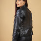 Woman Real Leather Biker Quilted Jacket Soft Lambskin | Majestic Leather — interior lining | Majestic Leather UK