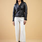 Woman Real Leather Classic Biker Leather Jacket Soft Lambskin | Majestic Leather — collar detail | Majestic Leather UK
