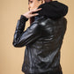 Woman Real Leather Hooded Biker Jacket Soft Lambskin | Majestic Leather — interior lining | Majestic Leather UK