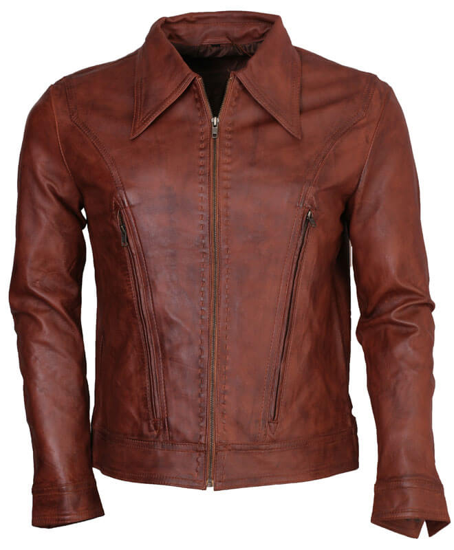 Wolverine Logan Brown Leather Jacket | Majestic Leather — sleeve detail | Majestic Leather UK