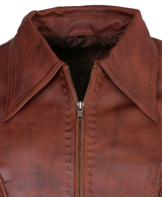 Wolverine Logan Brown Leather Jacket | Majestic Leather — product detail | Majestic Leather UK