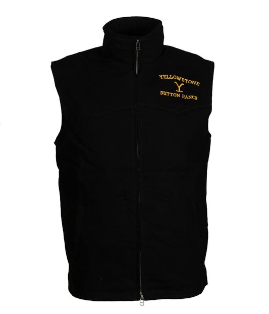 Yellowstone Dutton Ranch Black Vest | Majestic Leather — front view | Majestic Leather UK