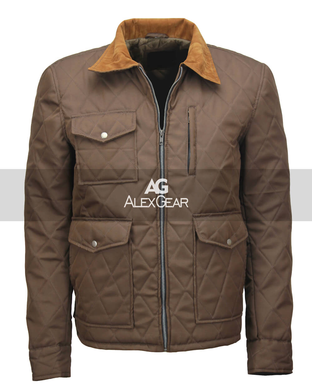 Yellowstone John Dutton Brown Jacket | Majestic Leather — collar detail | Majestic Leather UK