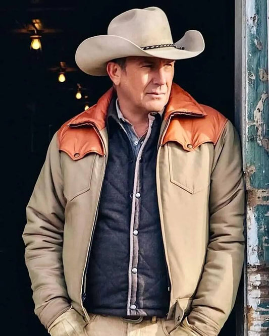 John Dutton Yellowstone Kevin Costner Jacket | Majestic Leather — front view | Majestic Leather UK