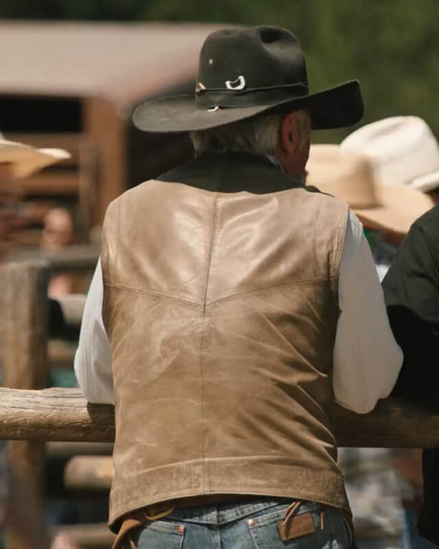 Yellowstone Lloyd Pierce Leather Vest S05 | Majestic Leather — product detail | Majestic Leather UK