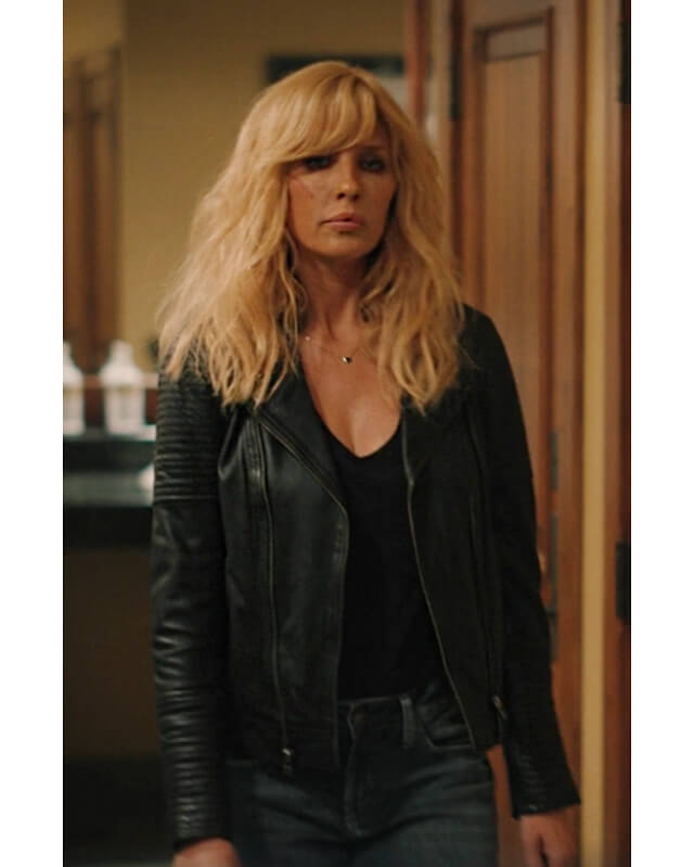 Women Biker - Beth Dutton Yellowstone S05 Leather Jacket — side profile | Majestic Leather UK