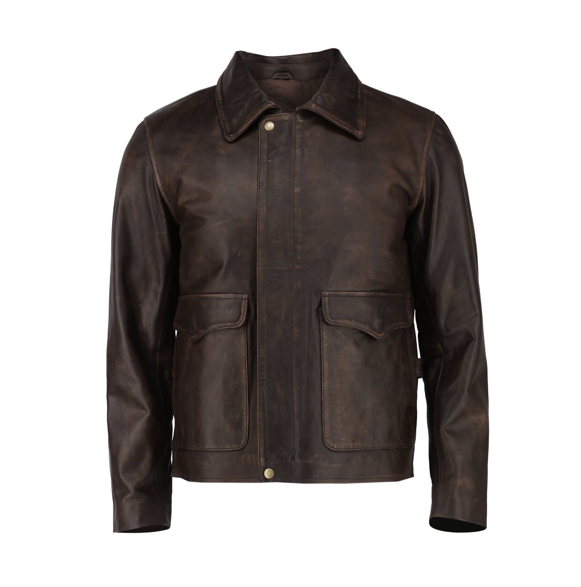 Indiana Jones Distressed Brown Cow Hide Leather Jacket | Majestic Leather — interior lining | Majestic Leather UK