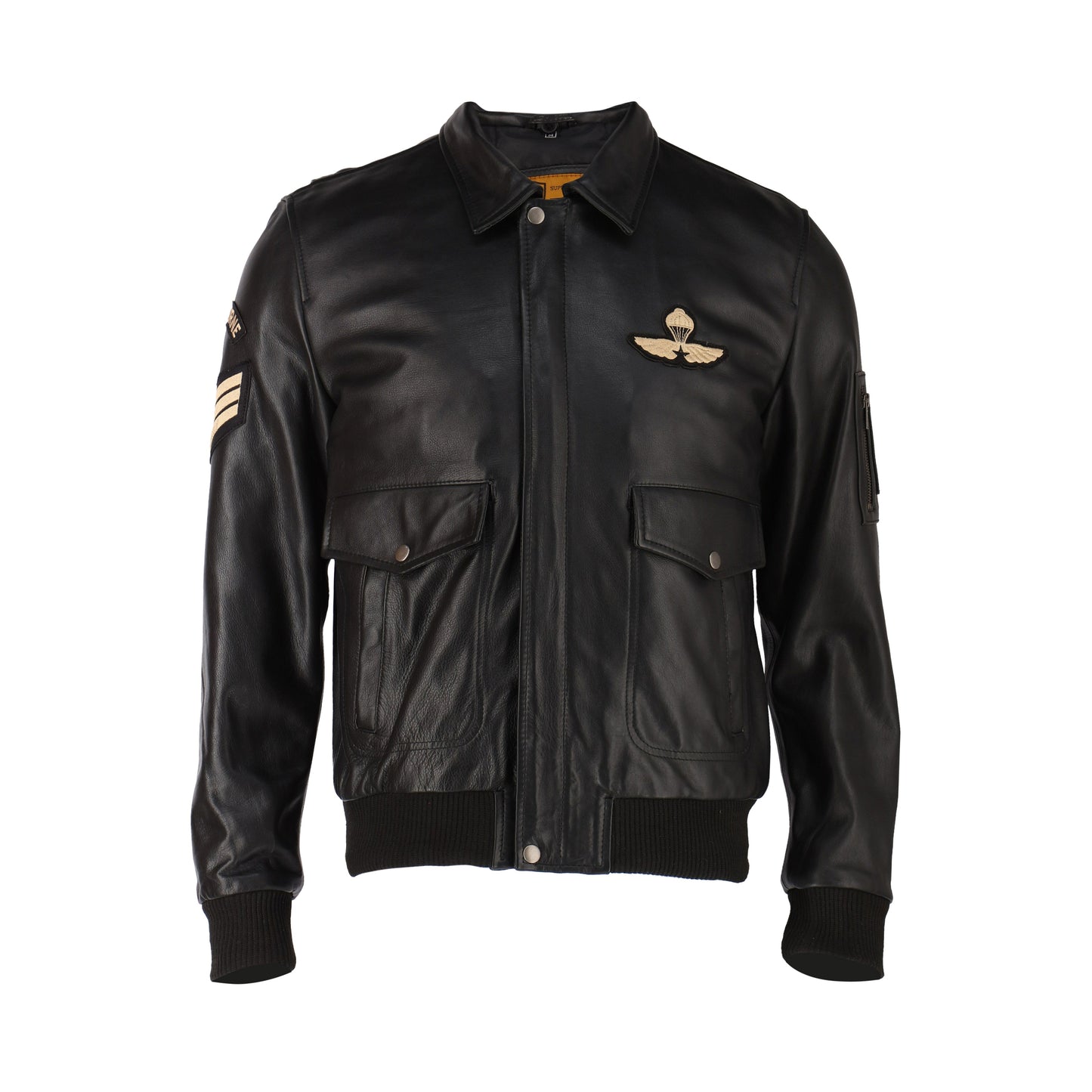Aviator Bomber Fur Collar Leather Jacket | Majestic Leather — interior lining | Majestic Leather UK