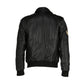 Aviator Bomber Fur Collar Leather Jacket | Majestic Leather — sleeve detail | Majestic Leather UK