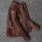 Men's Cafe Racer Vintage Distressed Reddish Brown Leather Jacket | Majestic Leather — interior lining | Majestic Leather UK
