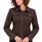 Women's New Real Black Soft Nubuck Suede Classic Jacket | Majestic Leather Majestic Leather