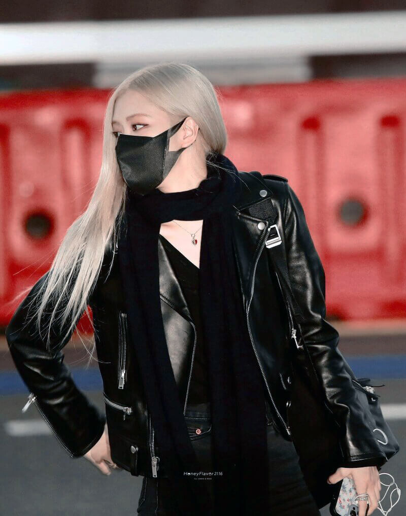 Women Biker - Blackpink Rose Black Cropped Biker Leather Jacket — back view | Majestic Leather UK