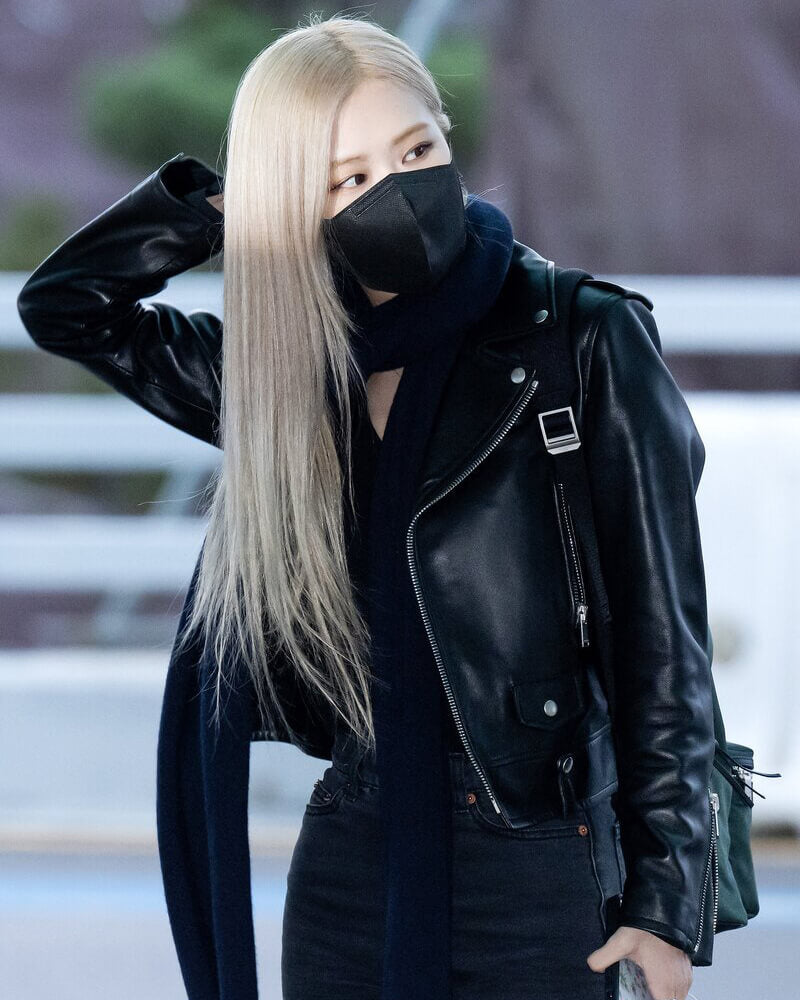 Women Biker - Blackpink Rose Black Cropped Biker Leather Jacket — front view | Majestic Leather UK