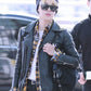 Women Biker - Jimin Airport Fashion Black Biker Leather Jacket — front view | Majestic Leather UK