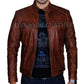 Men's Cafe Racer Slim Fit Brown Genuine Leather Jacket | Majestic Leather Majestic Leather