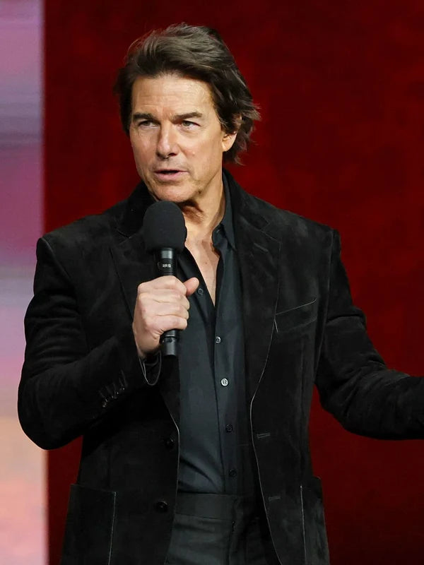 Tom Cruise Suede Blazer | Majestic Leather — front view | Majestic Leather UK