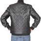 Men's Black Diamond Quilted Genuine Leather Bomber Jacket | Majestic Leather Majestic Leather
