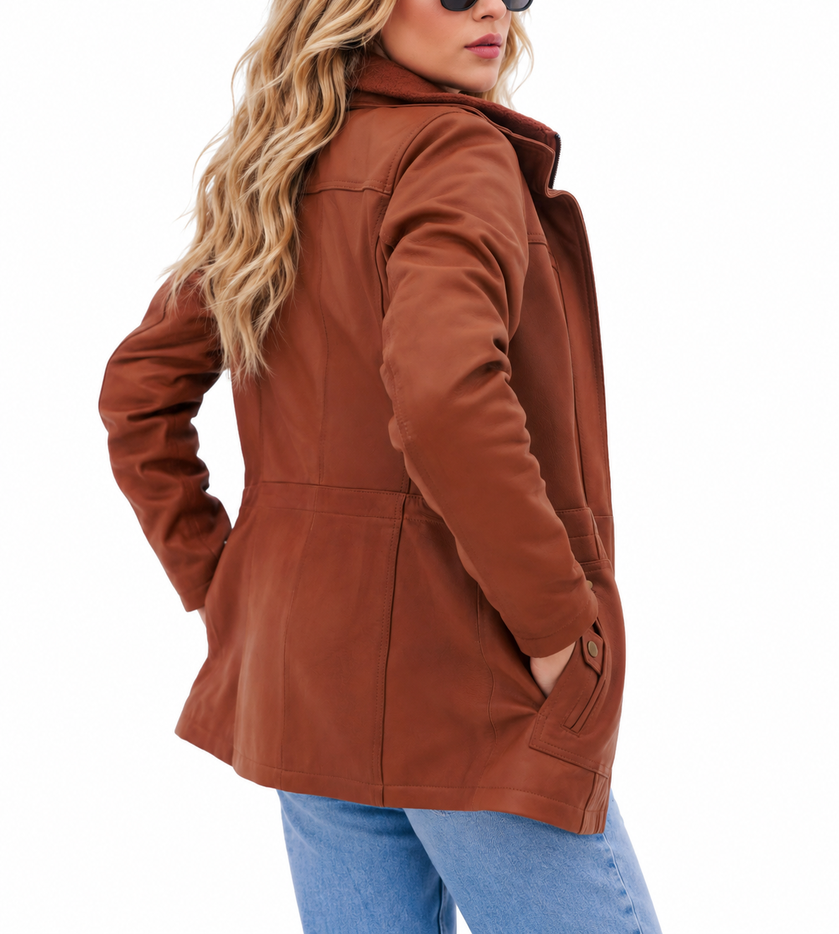 Women's New Real Lambskin Camel Brown | Majestic Leather Majestic Leather
