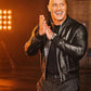The Rock Dwayne Johnson Black Bomber Jacket – Premium Genuine Leather — front view | Majestic Leather UK