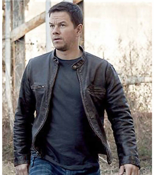 Men's Mark Wahlberg's Faded Black Biker Genuine | Majestic Leather Majestic Leather