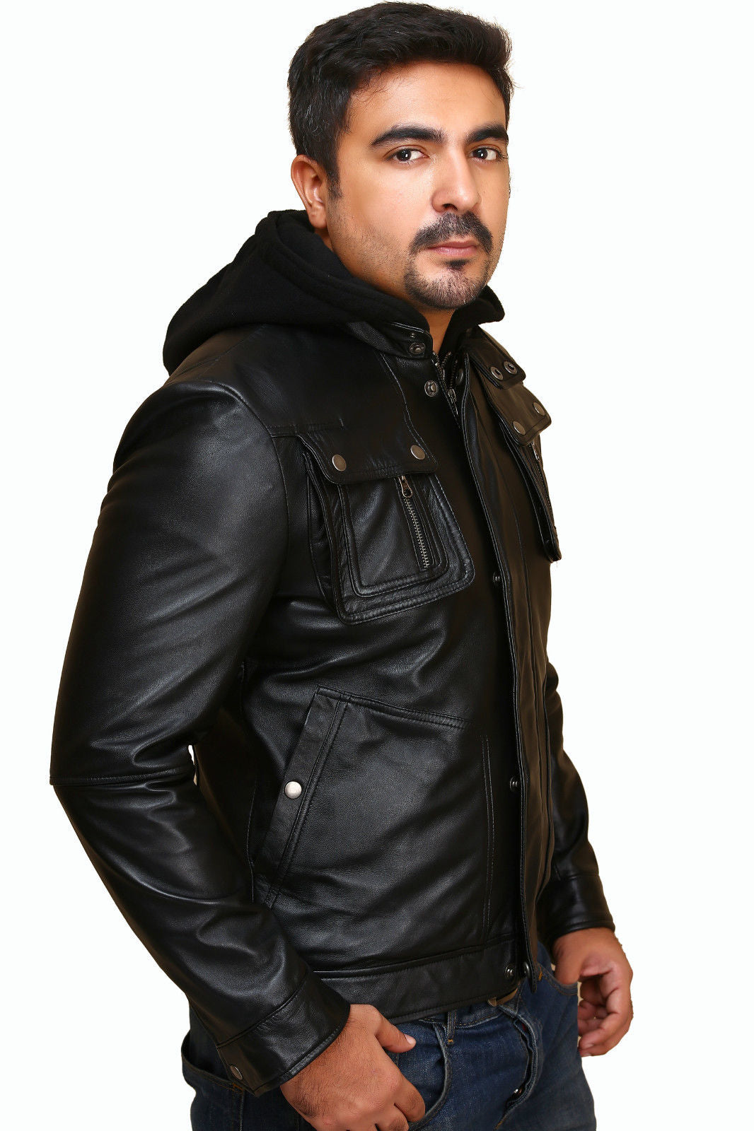 Marlon Brando Men's Biker Black Cowhide Leather | Majestic Leather Majestic Leather